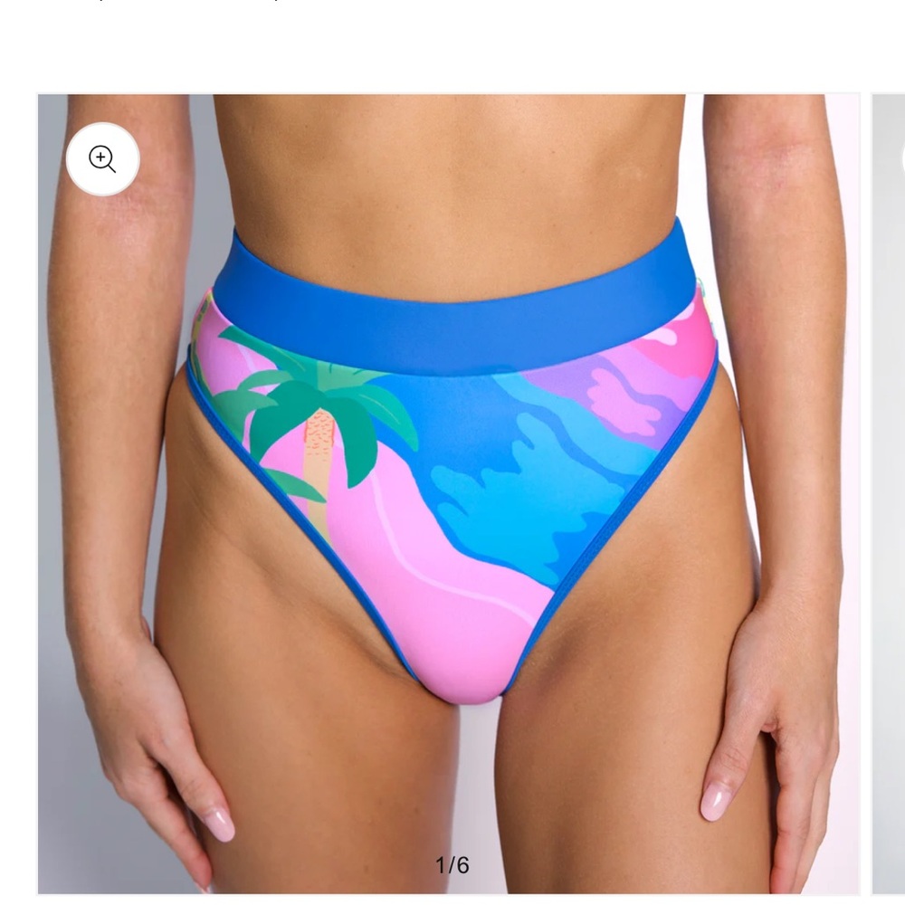 93 Play Street CHLOE Island Time High Rise Bikini Bottom - Picture 3 of 5